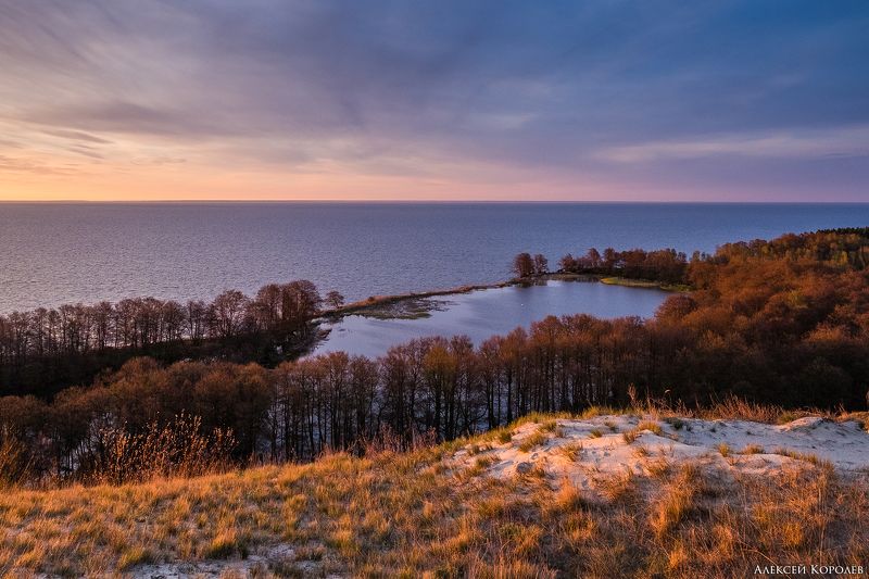калининградская область, россия, куршская коса, озеро, весна, песок, восход, природа, пейзаж, kaliningrad region, russia, curonian spit, lake, spring, sand, sunrise, nature, landscape Озеро Лебедьphoto preview