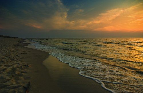 закат на море