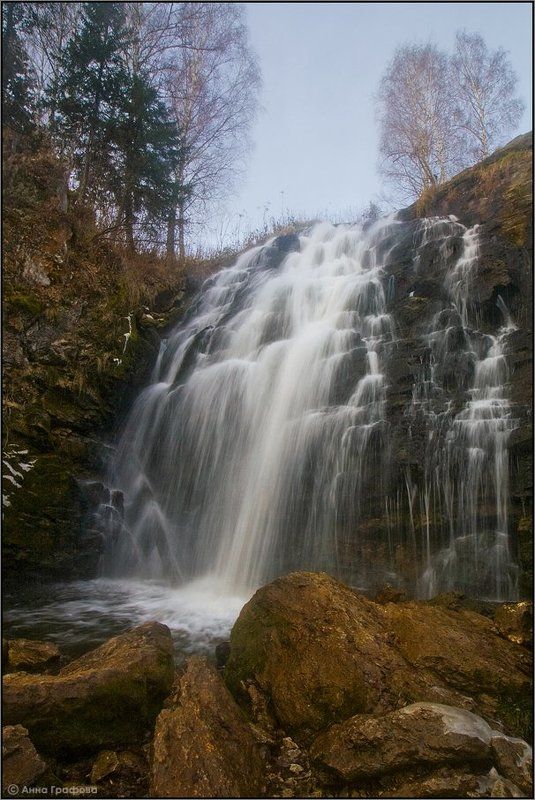 алтай, водопад, пещерка, осень, залесово, аня графова Утренняя мелодия водыphoto preview