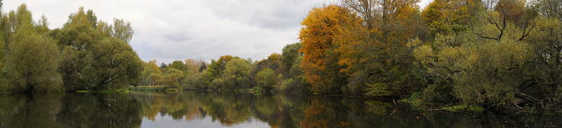 панорама, осень Октябрьская золотая ...photo preview