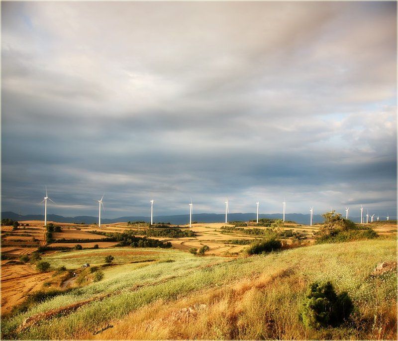 испания, утро, ветряки, поле Ветрякиphoto preview