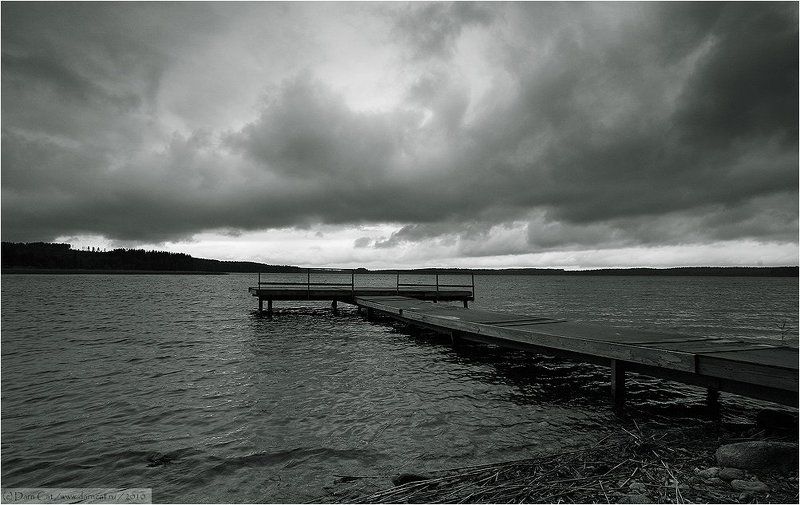 финляндия, непогода, тучи, озеро, пирс Непогодаphoto preview