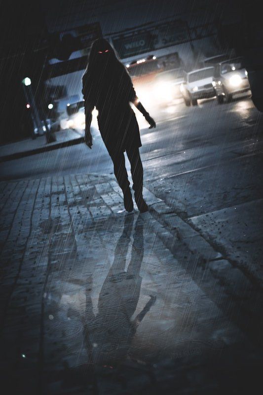 сверхъестественное, рисунок, аниме, девушка, идущая, дорога, тротуар, лужа, капли, дождь, ливень, воронки, сумерки, ночь, город, новосибирск, supernatural, anime, paint, girl, rain, road, twilight, night Сверхъестественноеphoto preview