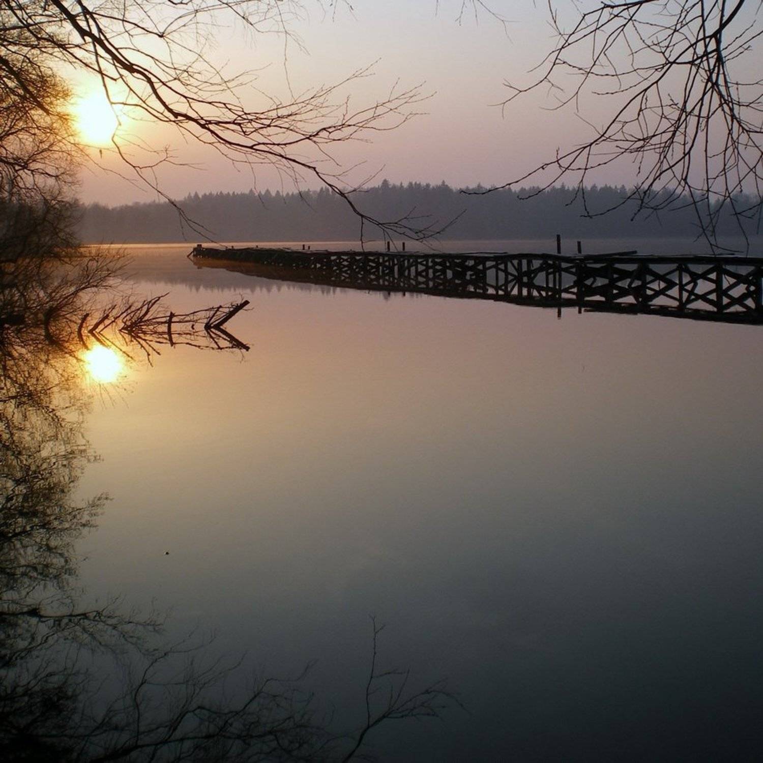 кромань, озеро, налибоки, рассвет, солнце, налибоцкая пушча, мостик, Vodyanickii Vladimir