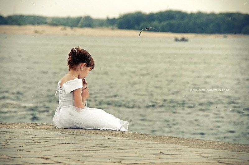 девочка, ребенок, дети, малыш, река ***photo preview