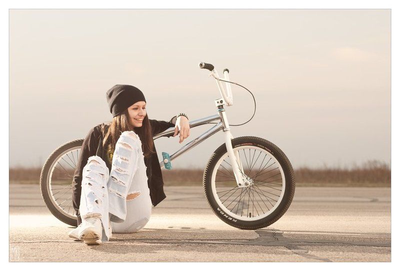 девушка, велосипед, bmx ***photo preview