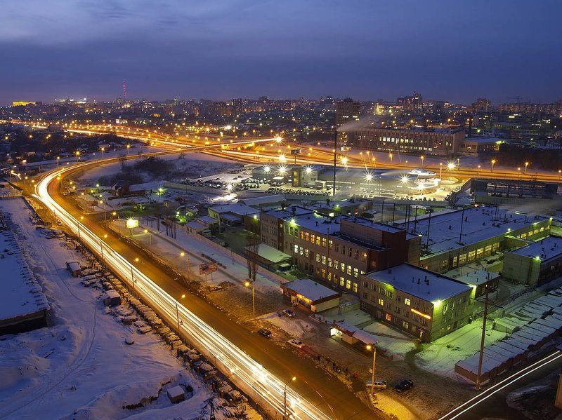 ночной, город, вечер Оранжевые улицыphoto preview