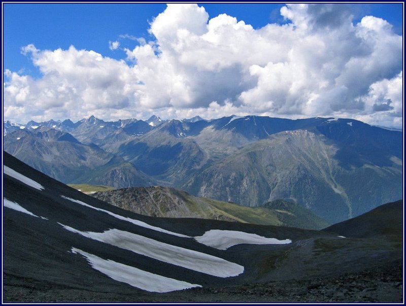 алтай, горы, камни, ледник, облака Снег и облакаphoto preview