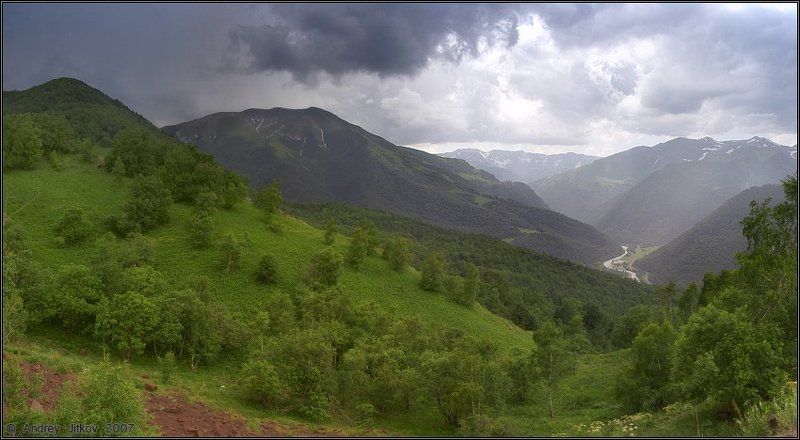 кавказ, горы, лето, июнь, дождь, гроза, река, пейзаж Гроза в горах..photo preview