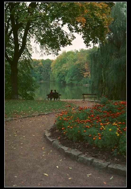 двое, парк, осень, озеро, скамейка, лавочка, умань, софиевка В графском парке...photo preview