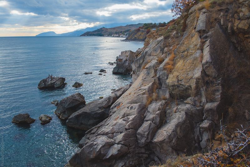 autumn, russia, sea, sunset, mountains, color, nature, sky, море, осень, горы, crimea, россия, крым ***photo preview