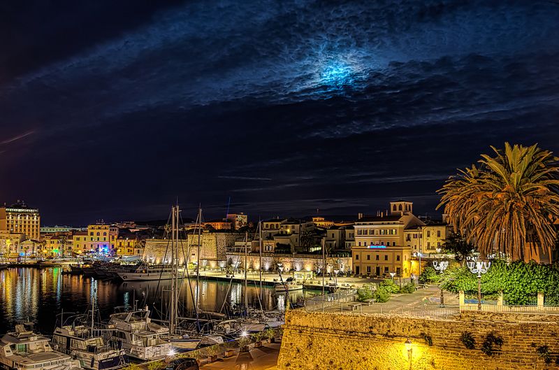 Night Alghero marina bayphoto preview