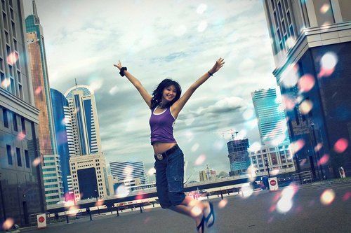 girl in the urban nature