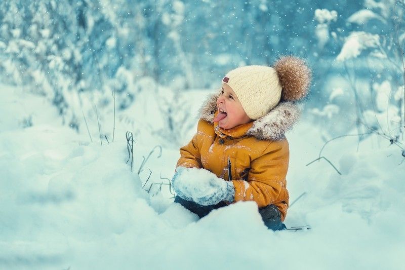 зима, дети, снег, photo preview