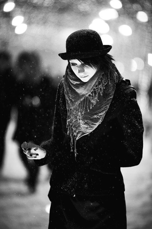 смайзл, портрет, девушка, зима photo preview