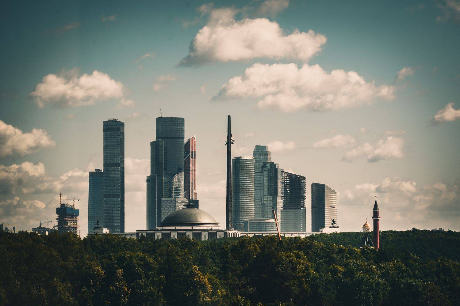 город, лес, москва, россия, москва-сити, пейзаж, урбанистика, Василий Шумкин