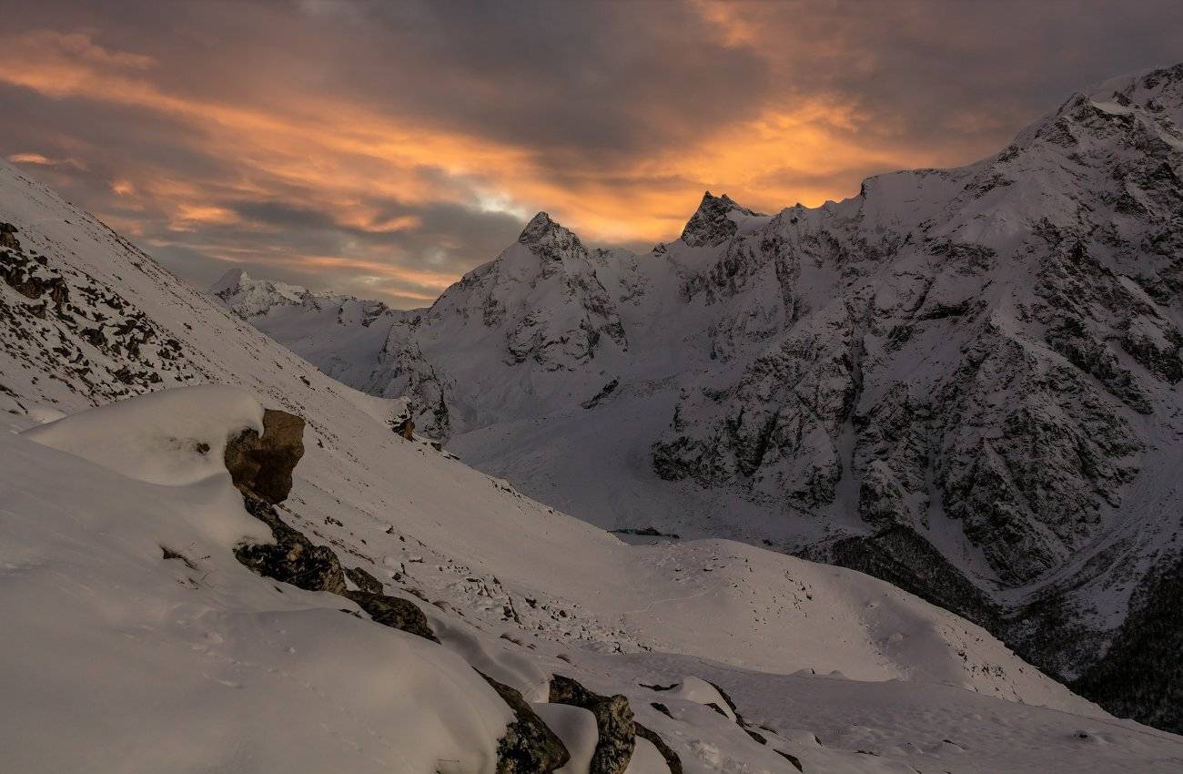горы, закат, кавказ, Эстелла