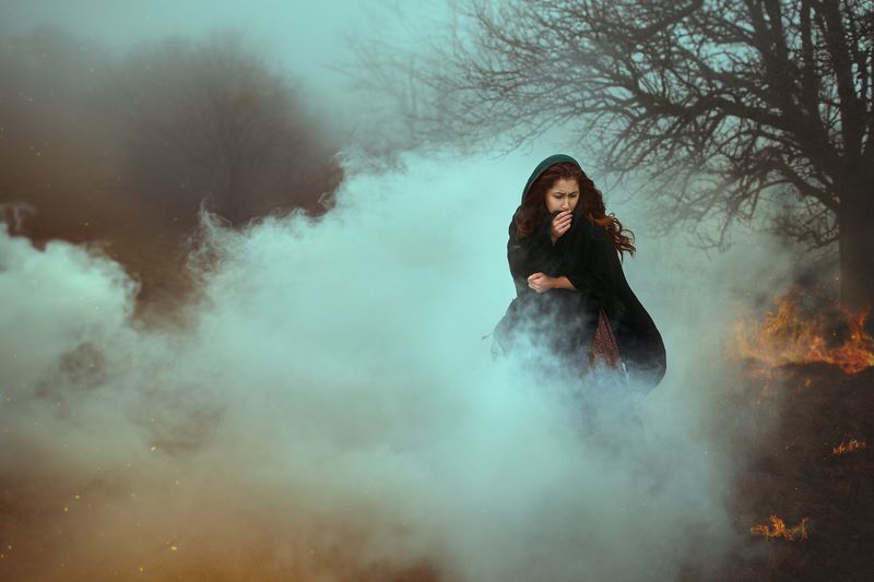 smoke, woman, war, fire When all the days have gonephoto preview