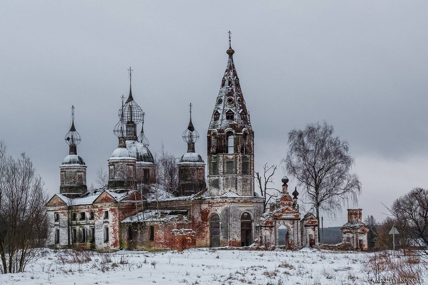 церковь, архитектура, снег, зима, остров, ярославская область, россия, church, arhitecture, winter, snow, ostrov, yaroslavl region, russia, Алексей Королёв
