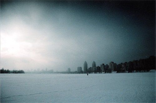 зимний городской пейзаж
