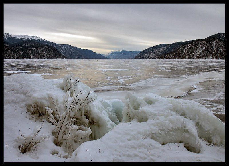 алтай, телецкое, озеро, лед Телецкие льды.photo preview