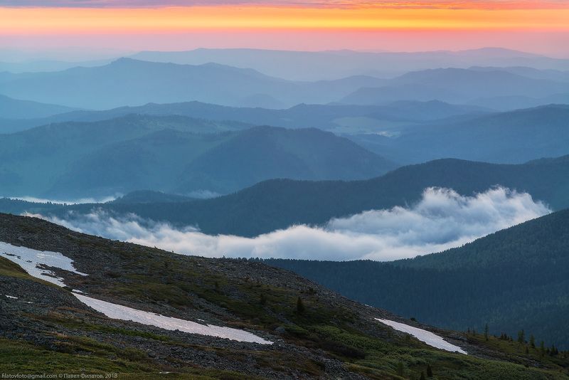 алтай, сибирь, закат, иолго, туман Иолгоphoto preview