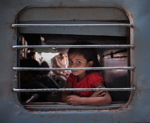 Girl on train