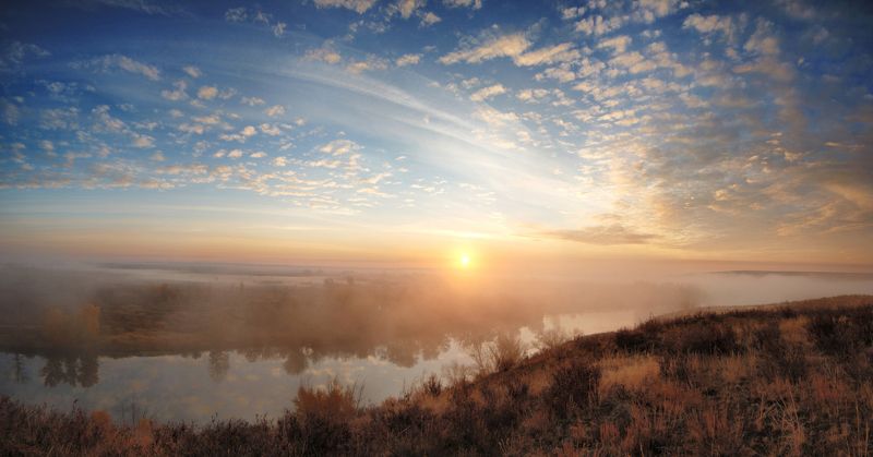 Оренбургская область,река Урал, рассвет Рассвет на реке Уралphoto preview