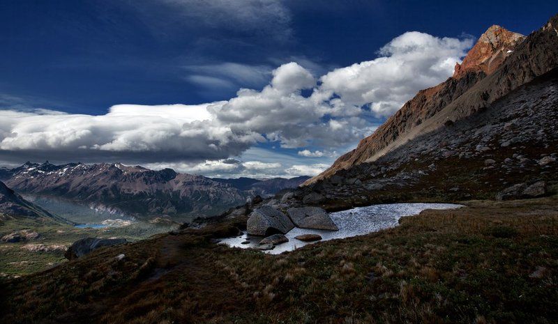 горы, небо, облака, дорога ***photo preview