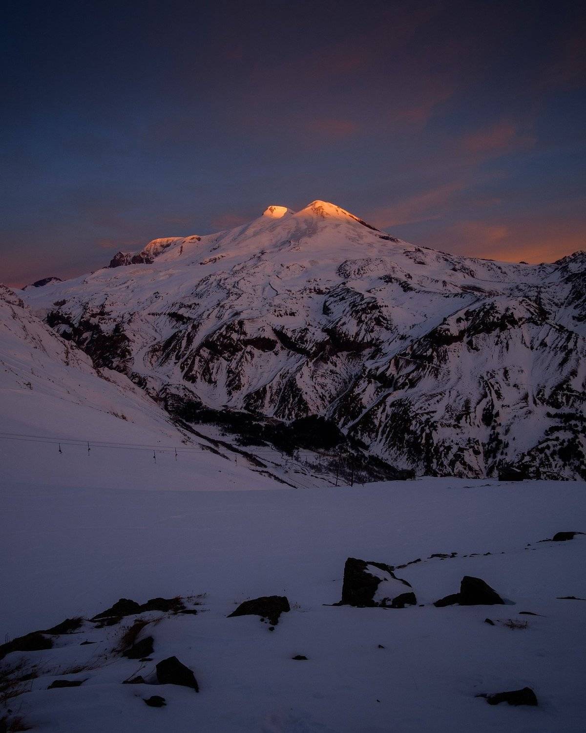 россия, кавказ, кабардино-балкария, чегет, пейзаж, природа, ущелье, горы, хребет, рассвет, эльбрус, приэльбрусье, Оборотов Алексей