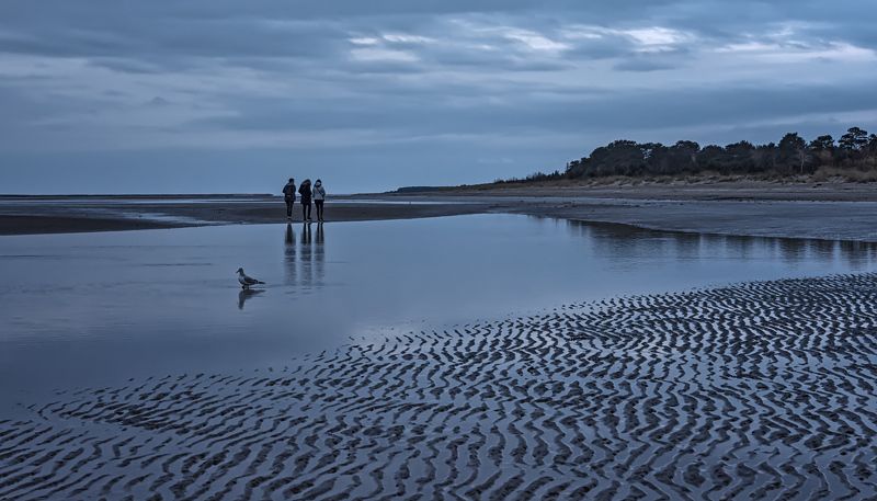 белое море берег сумерки вечер вода небо Сумеркиphoto preview
