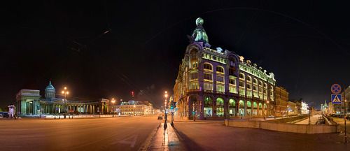СПб. Казанский мост. Перекрёсток Невского проспекта и канала Грибоедова. Дом Книги (дом Зингера)