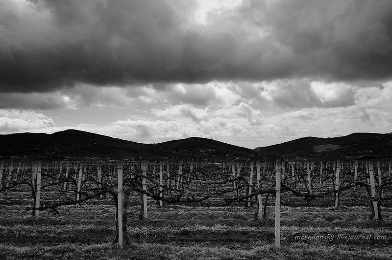 крым, богатое ущелье, пейзаж, облака, водопад, ч\\\\б В Богатое ущелье..photo preview