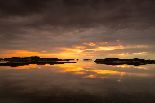 Late sunset at Atlantic Ocean Road
