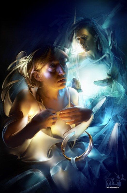 светографика, портрет, иллюстрация, сюжет, сказка, медное, колечко Медное колечкоphoto preview