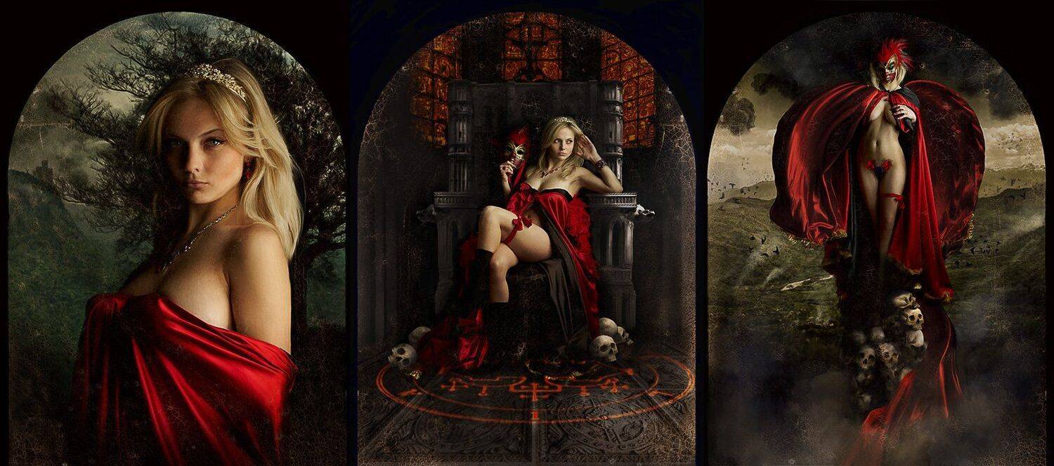 триптих 1. Автор: Вадим de-Zigner триптих, девушка, возрождение, готика, фентези, живопись, кракелюр, Вадим de-Zigner