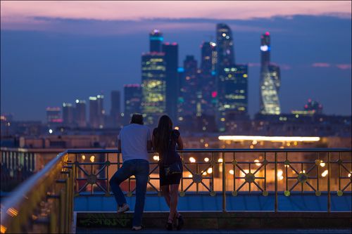 Москва. Вечер на смотровой площадке.