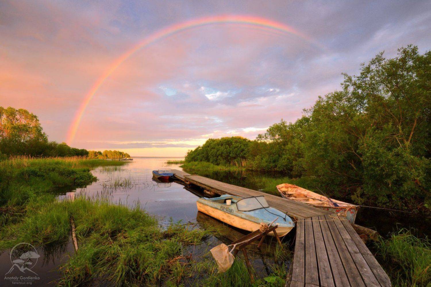 Вороний остров. Автор: Анатолий Гордиенко пейзаж, карелия, радуга, закат, Анатолий Гордиенко