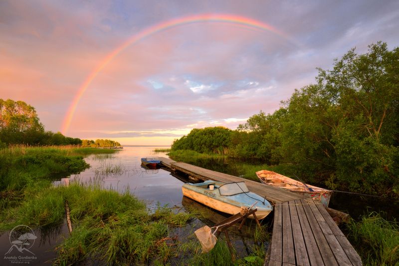 пейзаж, карелия, радуга, закат Вороний островphoto preview