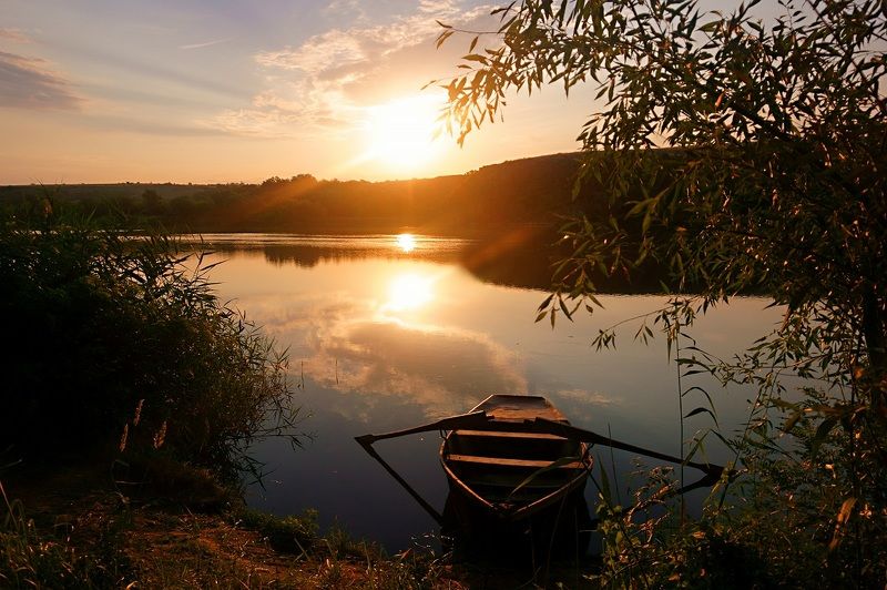 рассвет,пейзаж,картина, Утро у реки.photo preview