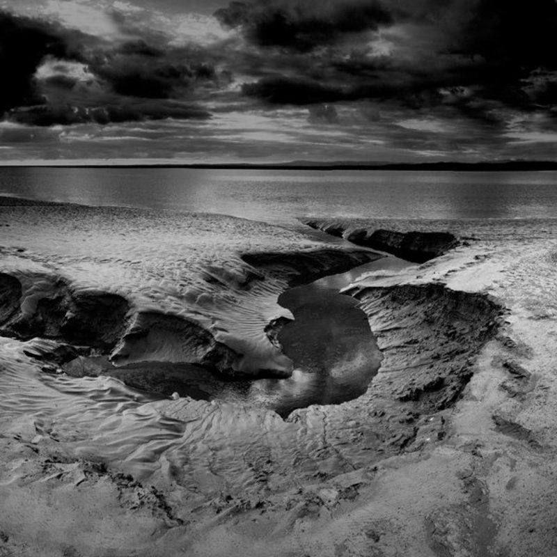 milky water, hestbank, united kingdom, england, curves, clouds, long exposure, nd400 filter, black and white photo preview