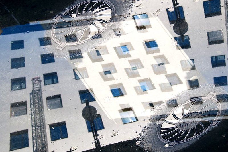 лужа, дом,  photo preview