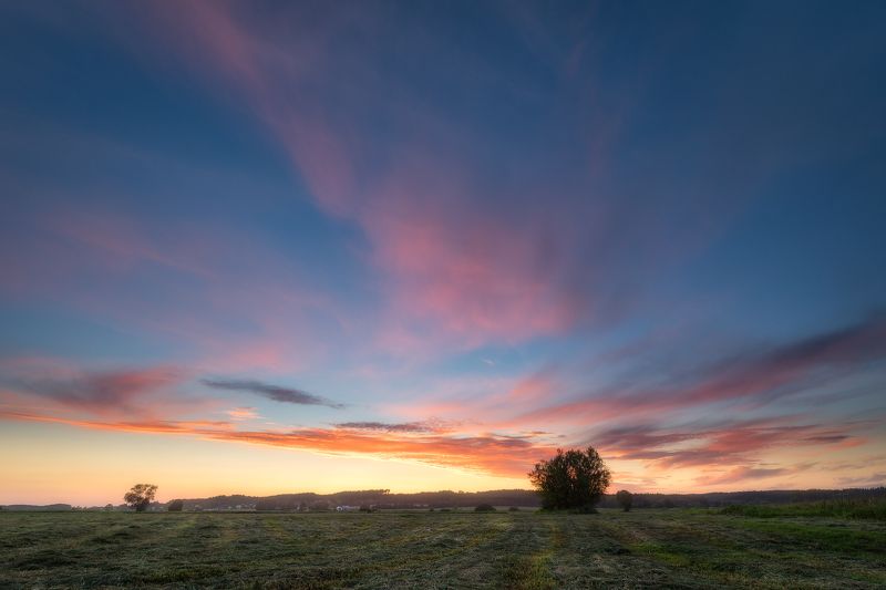 poland podlasie sky clouds sunset dawn outdoor summer mood Pastel skies...photo preview
