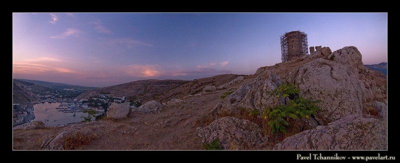 море, бухта, лодки, пейзаж, панорама, балаклава, севастополь, закат, чембало photo preview