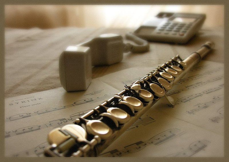 музыка, флейта, телефон ***photo preview