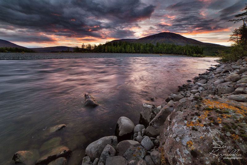 путораны, плато путорана Вечер на Курейкеphoto preview