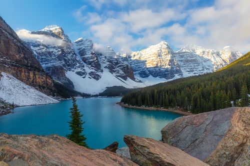 Snowy Moraine Lake