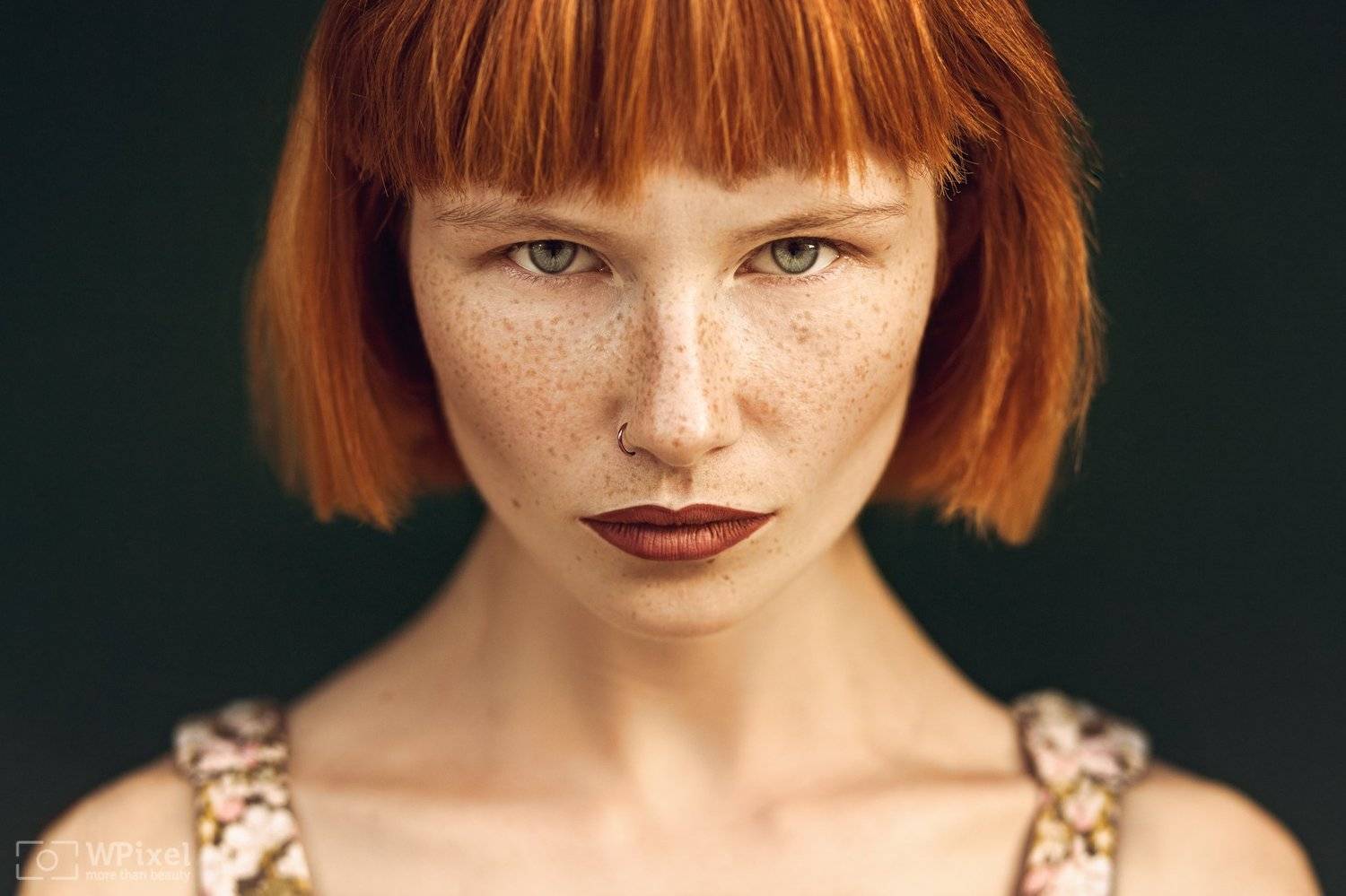 portrait women redhair eyes freckles, Wojtek Polaczkiewicz