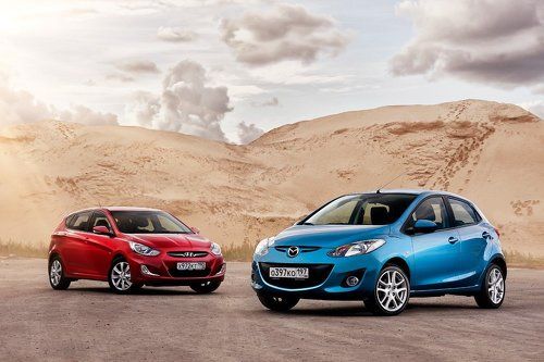 Mazda 2 и Hyundai Solaris. Static