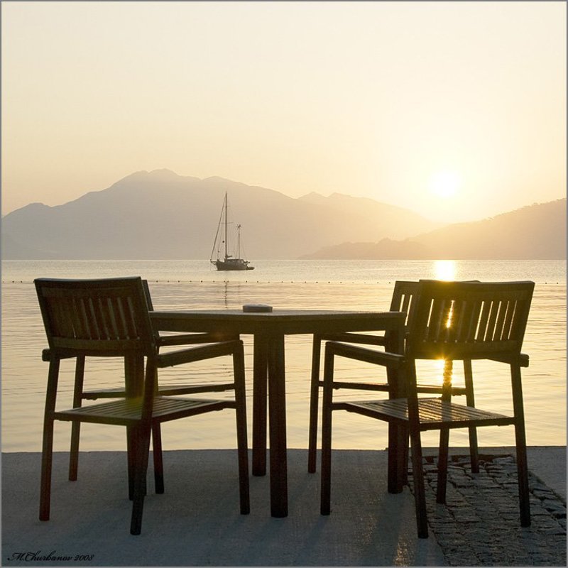 турция, мармарис, рассвет Место для завтракаphoto preview